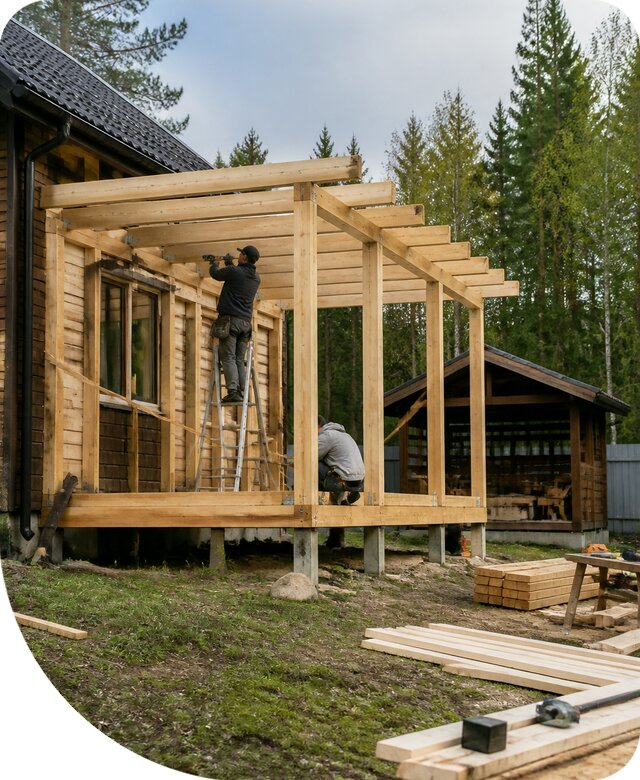Строительство пристроек и построек на участке в Ейске